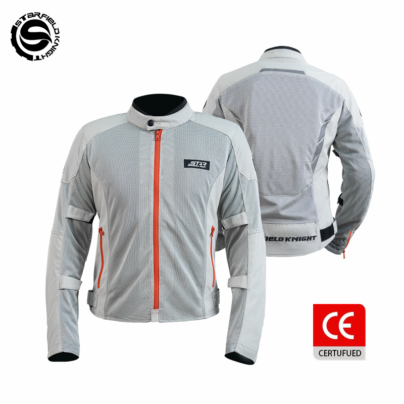 Motorcycle Gear White - Мотокуртка SFK серо-белая мужская для езды