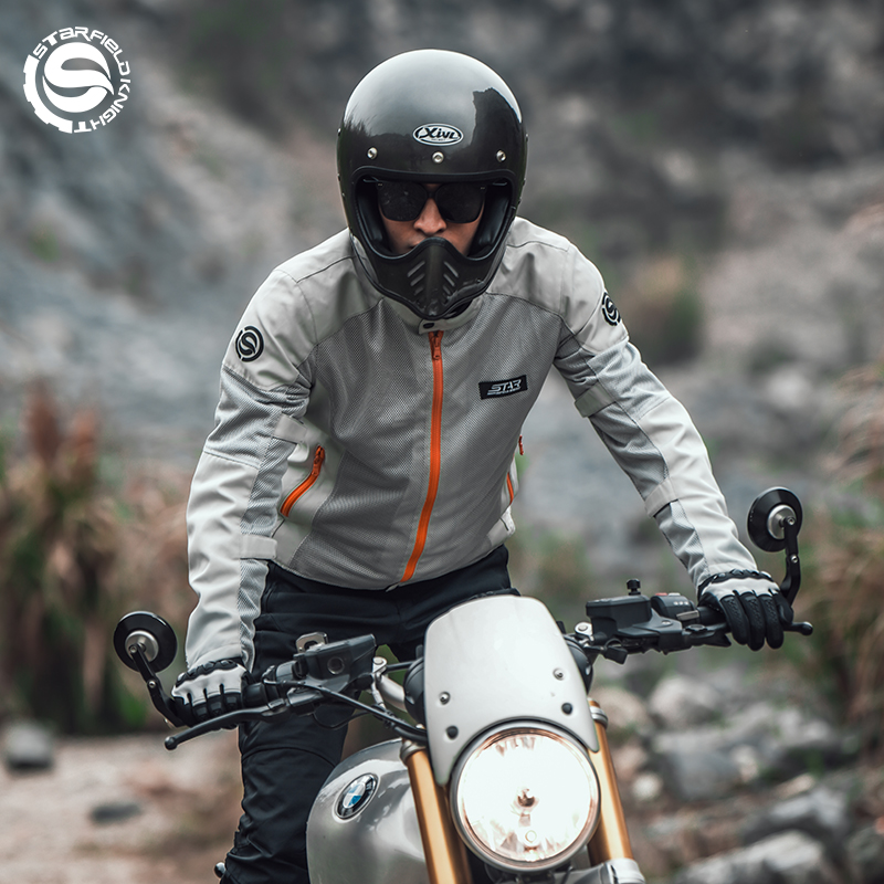 Мотокуртка SFK серо-белая мужс – обзор и цена Motorcycle Gear White