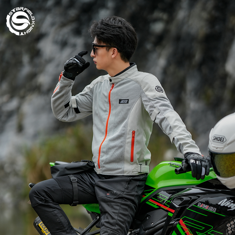 Мотокуртка SFK серо-белая мужс – обзор и цена Motorcycle Gear White